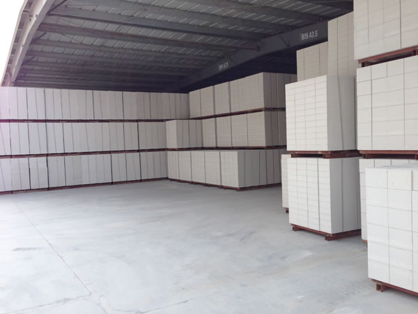 Finished AAC block stacking area