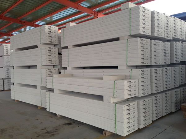 Finished AAC panel stacking area