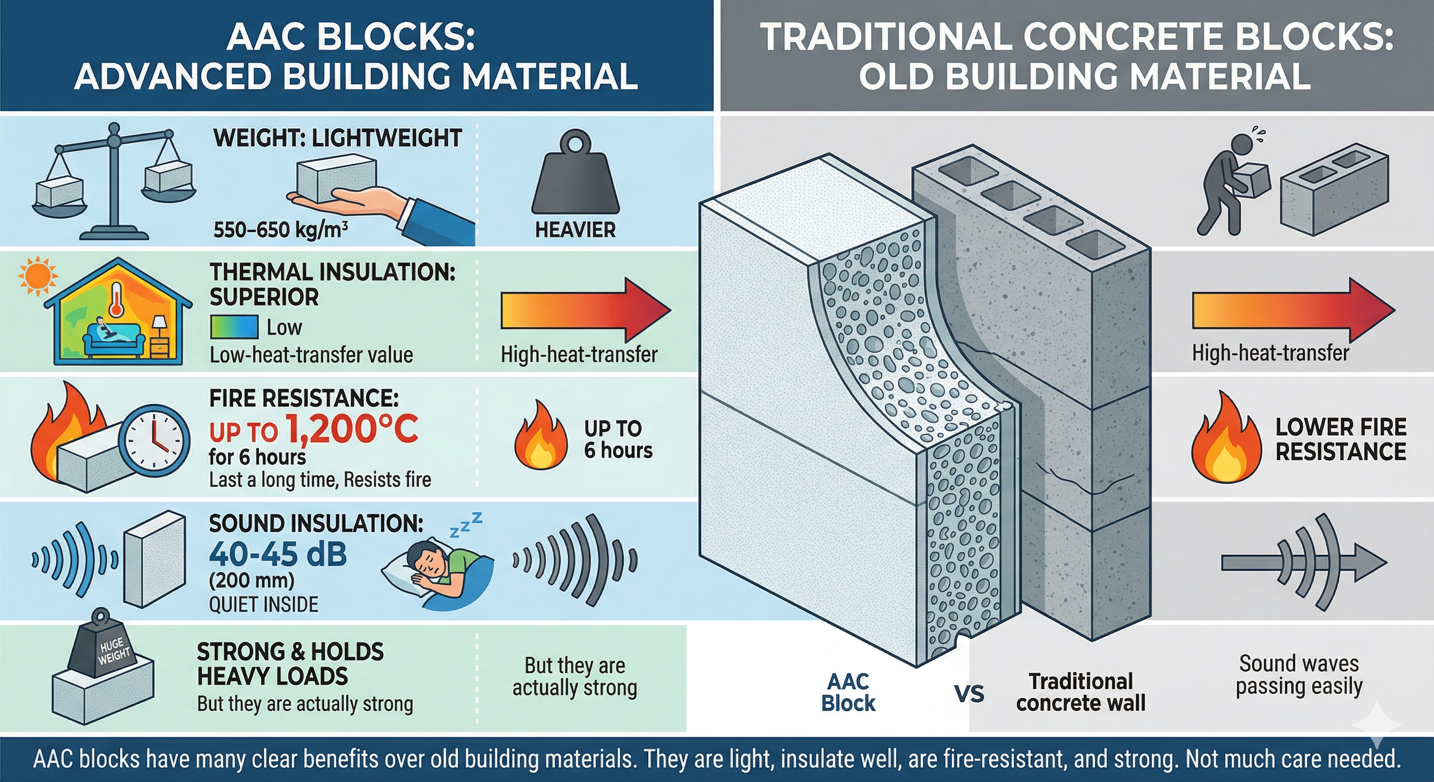 What Are The Advantages of Using AAC Blocks over Traditional Concrete Blocks
